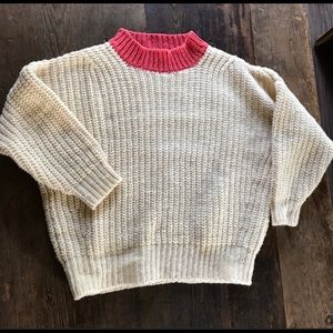 Babaa no 19 oversized white/pink collar